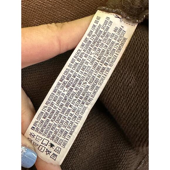 FOREVER 21 brown long sleeves side ties cropped sweatshirt size Medium - Picture 3 of 16